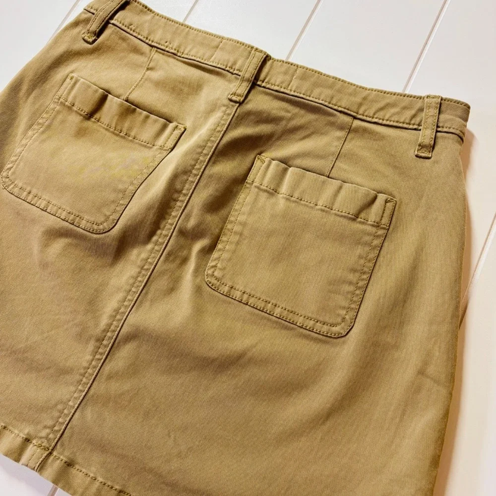 Vintage Y2K Hollister Khaki Stretch Mini Skirt Academia Neutral Size 3